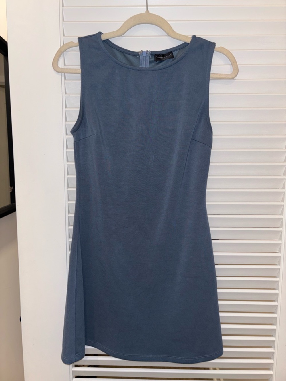White Fox Boutique Sleeveless Dusty Blue Mini Shift Dress